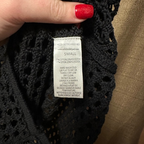 SOLID & STRIPED Black Crochet Swim Coverup - Picture 4 of 7